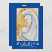 パーソナライズされたマドンナと子の水色 シーズンカード (正面/裏面)