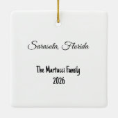 パーソナライズされたマナティー セラミックオーナメント (裏面)