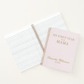 パーソナライズされたマパステルピンク金ゴールド書道 ノートブック (内部)