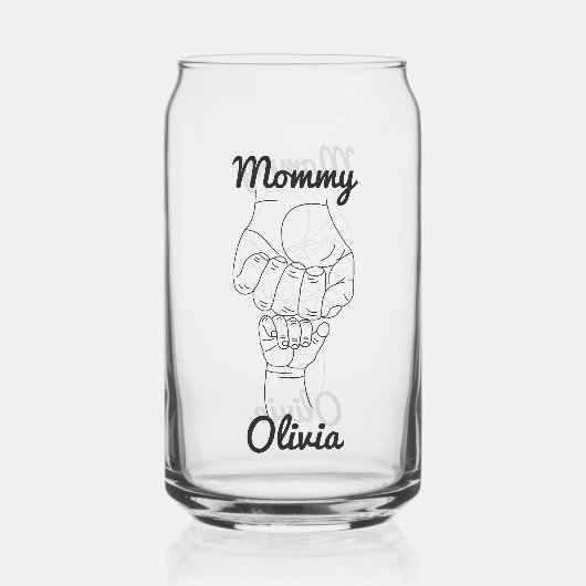 パーソナライズされたママお母さんプレゼント子供の名前 ガラス缶 (裏面)