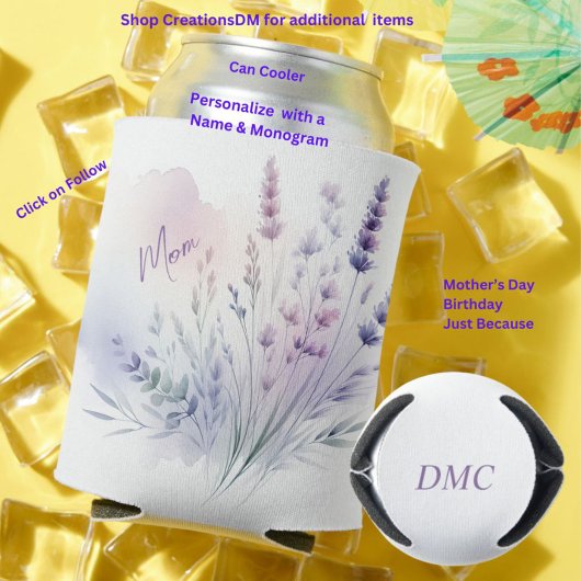 パーソナライズされたママまたは全員のフローラ 缶クーラー