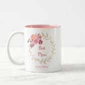 「パーソナライズされたママ」のマグとフローラ詳細 ツートーンマグカップ (左)