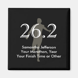 パーソナライズされたマラソンランナー26.2キープサケブラック マグネット