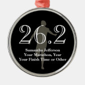 パーソナライズされたマラソンランナー26.2記念メダル メタルオーナメント (正面)