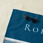 パーソナライズされたマリンテーマハローサマーアドベンチャー ビーチタオル (インサイチュ)