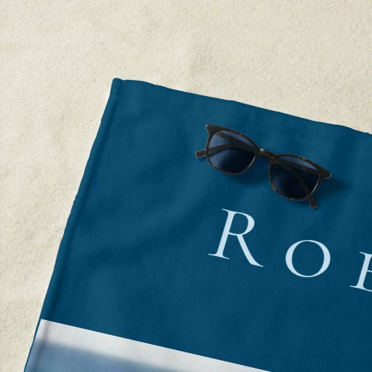 パーソナライズされたマリンテーマハローサマーアドベンチャー ビーチタオル (インサイチュ)