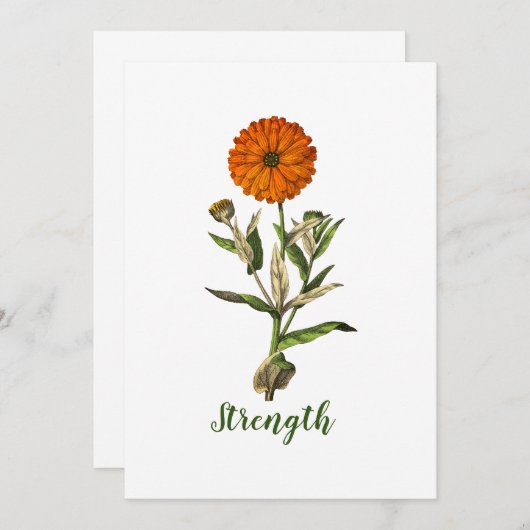 パーソナライズされたマリーゴールド強感動的度カード 招待状 (正面/裏面)