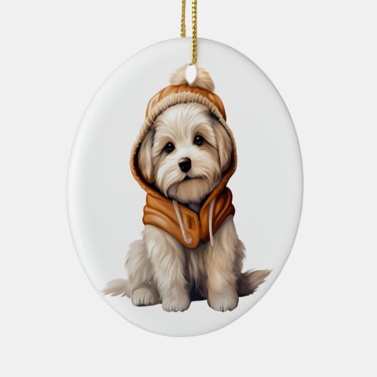 パーソナライズされたマルチーズドッグアート セラミックオーナメント (右)