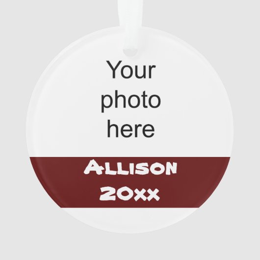 パーソナライズされたマルーンと金ゴールドチアリーダーオーナメント オーナメント (裏面)