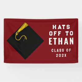 パーソナライズされたマルーン卒業2025 横断幕