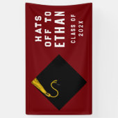 パーソナライズされたマルーン卒業2025 横断幕 (縦)