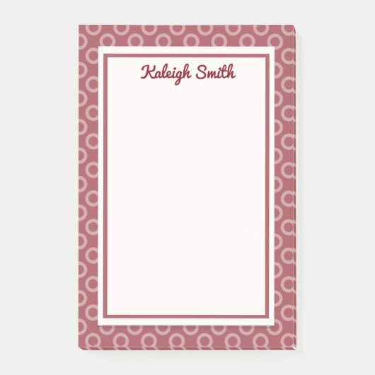 パーソナライズされたマルーン水玉模様投稿Itメモ ポストイット (正面)