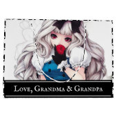 パーソナライズされたマンガアート「アリス」 ラージペーパーバッグ (裏面)