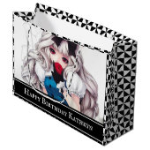 パーソナライズされたマンガアート「アリス」 ラージペーパーバッグ (正面アングル)