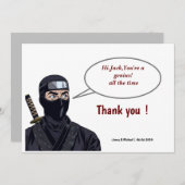 パーソナライズされたマンガ漫画忍者サンキューカード サンキューカード (正面/裏面)