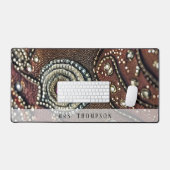 パーソナライズされたマーンフェイクレザーライン石 デスクマット (キーボード&マウス)