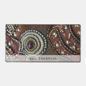 パーソナライズされたマーンフェイクレザーライン石 デスクマット (正面)