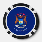 パーソナライズされたミシガン州旗の表示 ポーカーチップ (裏面)