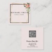 パーソナライズされたミニカスタムマリストモダン QRコードロゴ スクエア名刺 (正面/裏面)