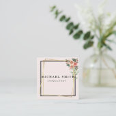 パーソナライズされたミニカスタムマリストモダン QRコードロゴ スクエア名刺 (スタンド正面)