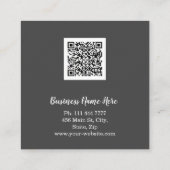 パーソナライズされたミニカスタムマリストモダン QRコードロゴ スクエア名刺 (裏面)