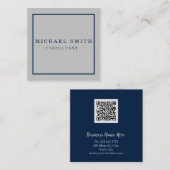 パーソナライズされたミニカスタムマリストモダン QRコードロゴ スクエア名刺 (正面/裏面)