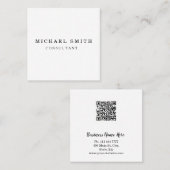 パーソナライズされたミニカスタムマリストモダン QRコードロゴ スクエア名刺 (正面/裏面)