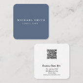 パーソナライズされたミニカスタムマリストモダン QRコードロゴ スクエア名刺 (正面/裏面)