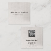 パーソナライズされたミニカスタムマリストモダン QRコードロゴ スクエア名刺 (正面/裏面)