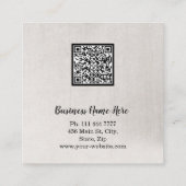 パーソナライズされたミニカスタムマリストモダン QRコードロゴ スクエア名刺 (裏面)