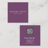 パーソナライズされたミニカスタムマリストモダン QRコードロゴ スクエア名刺 (正面/裏面)