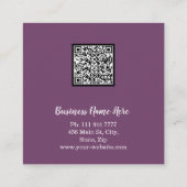 パーソナライズされたミニカスタムマリストモダン QRコードロゴ スクエア名刺 (裏面)