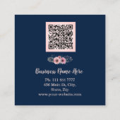 パーソナライズされたミニカスタムマリストモダン QRコードロゴ スクエア名刺 (裏面)