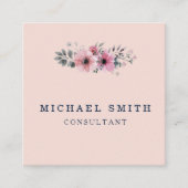 パーソナライズされたミニカスタムマリストモダン QRコードロゴ スクエア名刺 (正面)