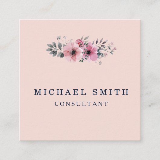 パーソナライズされたミニカスタムマリストモダン QRコードロゴ スクエア名刺 (正面)