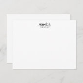 パーソナライズされたミニマスタイリッシュリスト ノートカード (正面/裏面)