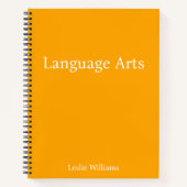 パーソナライズされたミニマリストのオレンジ語芸術 ノートブック (正面)