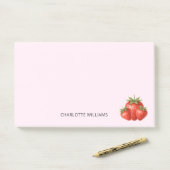 パーソナライズされたミニマリストのキュートなイチゴの先生 ポストイット (デスク)