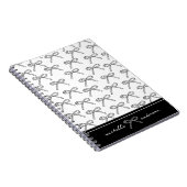 パーソナライズされたミニマリストの弓の名前 ノートブック (右側)