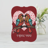 パーソナライズされたミニマリストロマンチックバード | 愛 シーズンカード (スタンド正面)