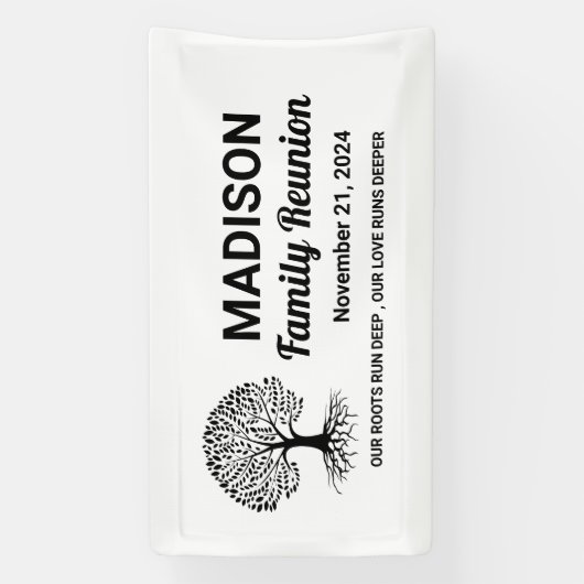 パーソナライズされたミニマルなホワイトファミリー reunion 横断幕 (縦)