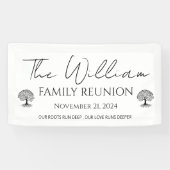 パーソナライズされたミニマルなモダンなホワイトファミリーリユニオン 横断幕 (横)