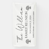 パーソナライズされたミニマルなモダンなホワイトファミリーリユニオン 横断幕 (縦)