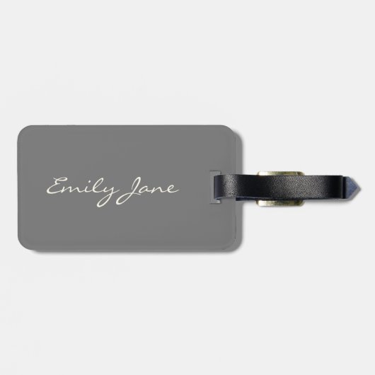 パーソナライズされたミニマルエレガントスクリプトの宛先 ラゲッジタグ (裏面横)