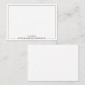 パーソナライズされたミニマルエレガント白黒 ノートカード (正面/裏面)