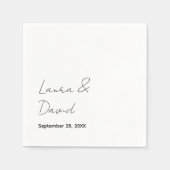 パーソナライズされたミニマルシック結婚紙 スタンダードカクテルナプキン (正面)