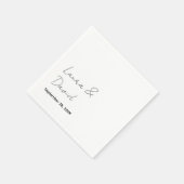 パーソナライズされたミニマルシック結婚紙 スタンダードカクテルナプキン (角)