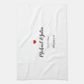 パーソナライズされたミニマルシンプル名の追加hea キッチンタオル (縦)