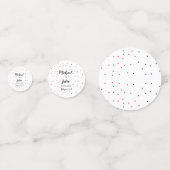 パーソナライズされたミニマルシンプル名を赤い黒に追加 コンフェッティ (裏面)