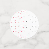 パーソナライズされたミニマルシンプル名を赤い黒に追加 コンフェッティ (スモール正面)